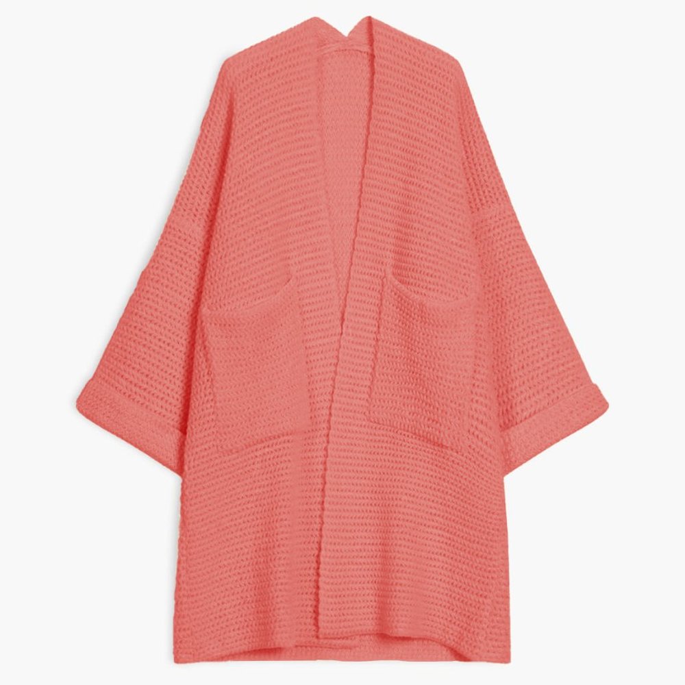 Pink Oversized Long Cardigan